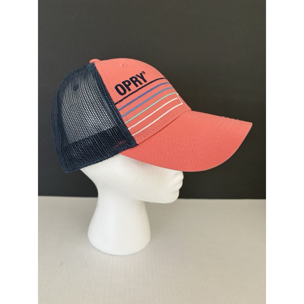 Grand Ole Opry Trucker Hat Coral Pink Navy Mesh Snapback Nashville Country Music